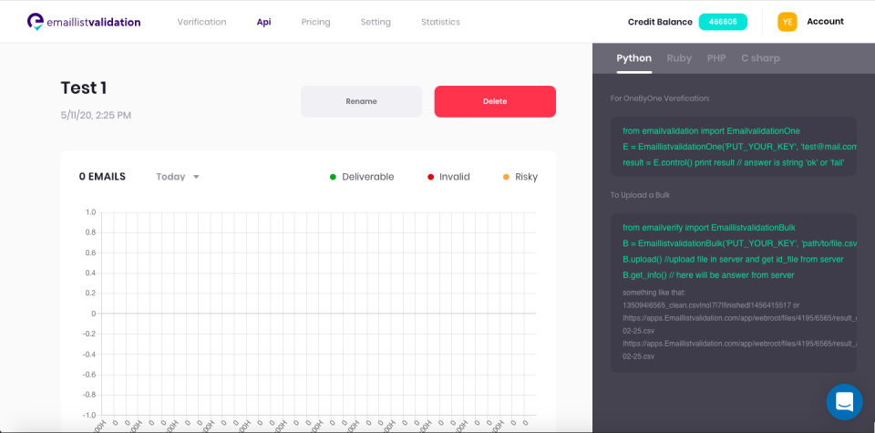 screenshot of Email List Validation